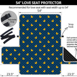 Yellow Duck Pattern Print Loveseat Protector