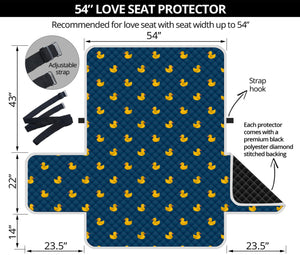 Yellow Duck Pattern Print Loveseat Protector