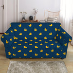 Yellow Duck Pattern Print Loveseat Slipcover