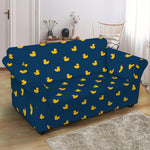 Yellow Duck Pattern Print Loveseat Slipcover