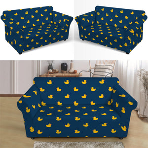 Yellow Duck Pattern Print Loveseat Slipcover