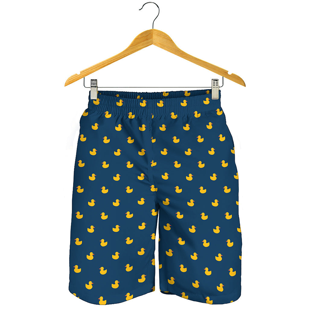 Yellow Duck Pattern Print Men's Shorts