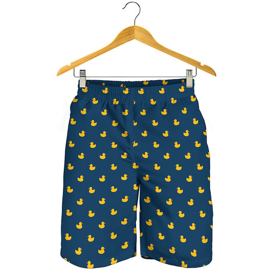 Yellow Duck Pattern Print Men's Shorts