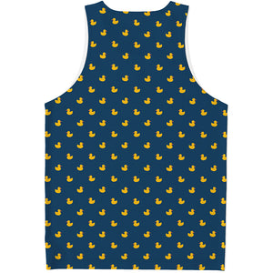 Yellow Duck Pattern Print Men's Tank Top