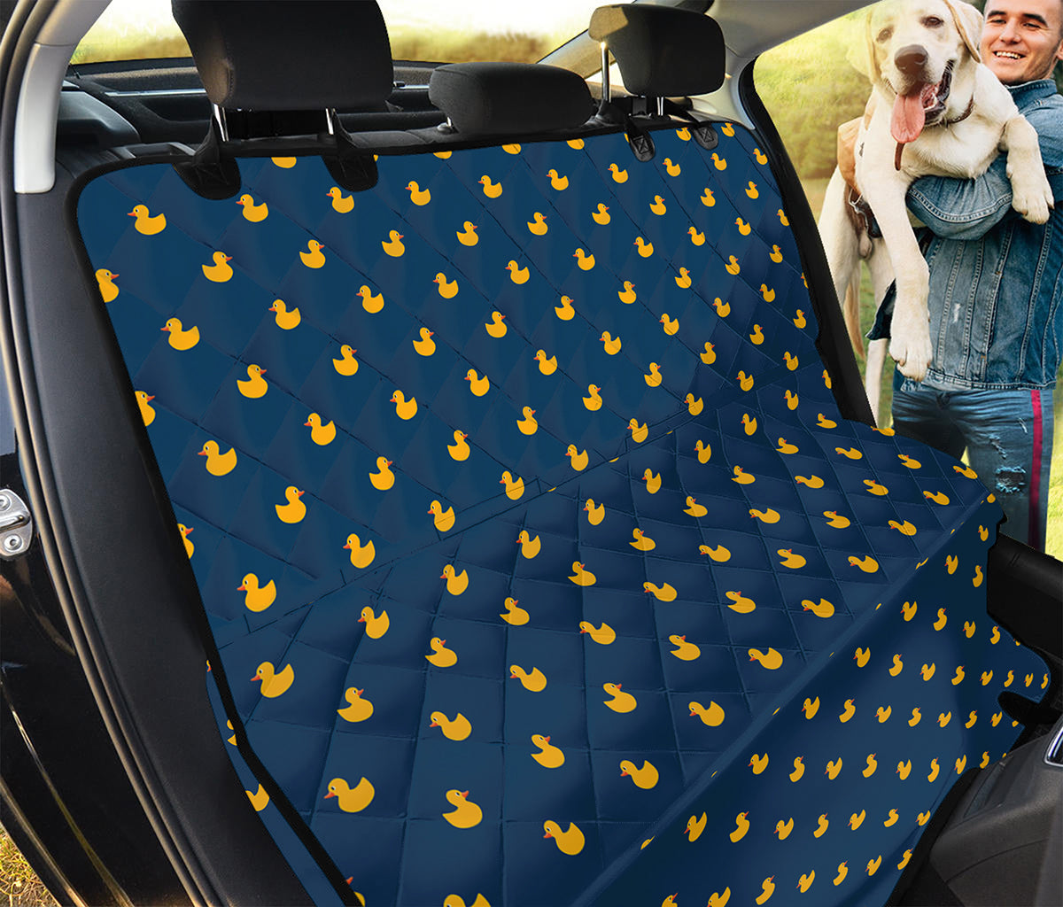 Yellow Duck Pattern Print Pet Car Back Seat Cover