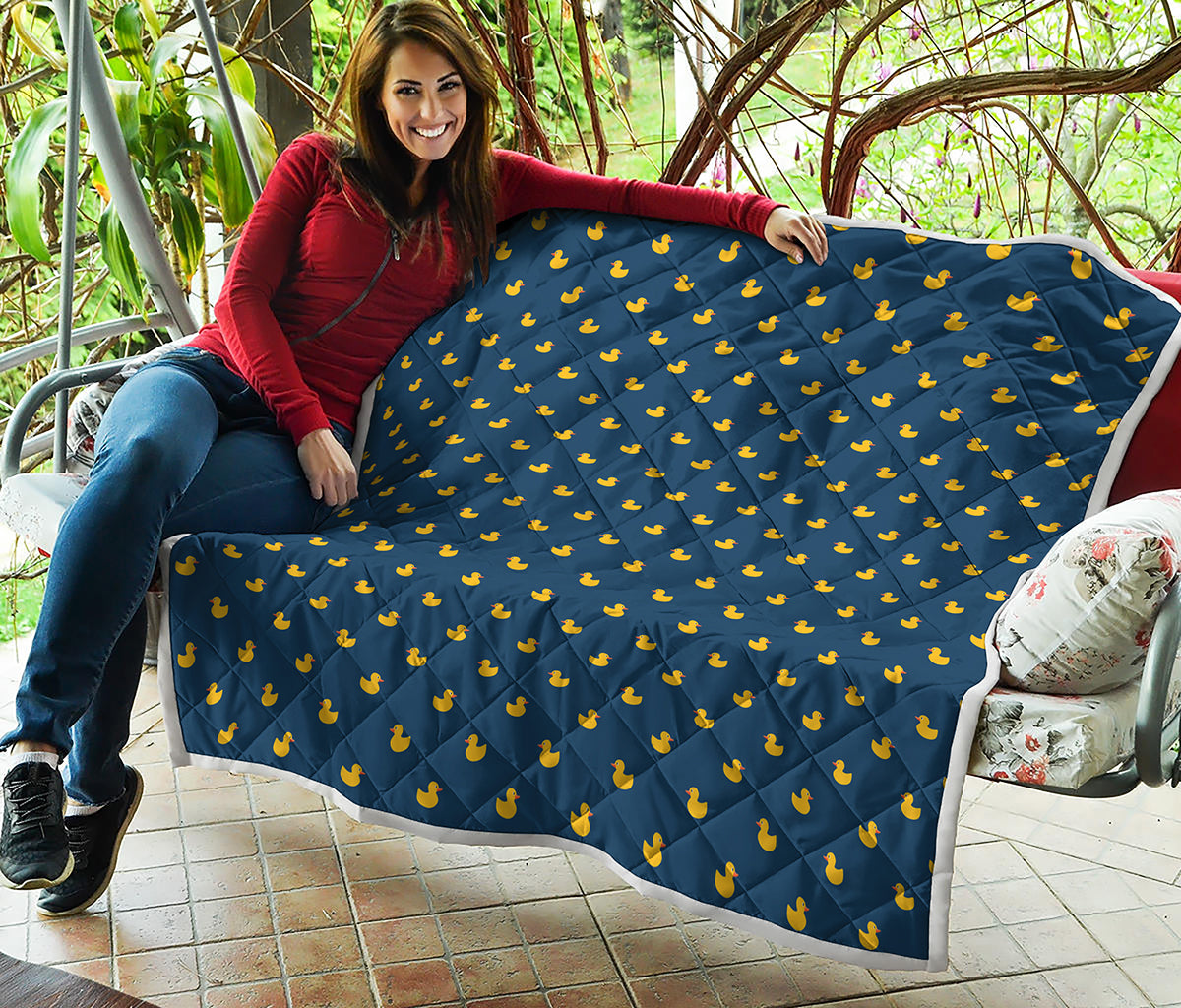 Yellow Duck Pattern Print Quilt