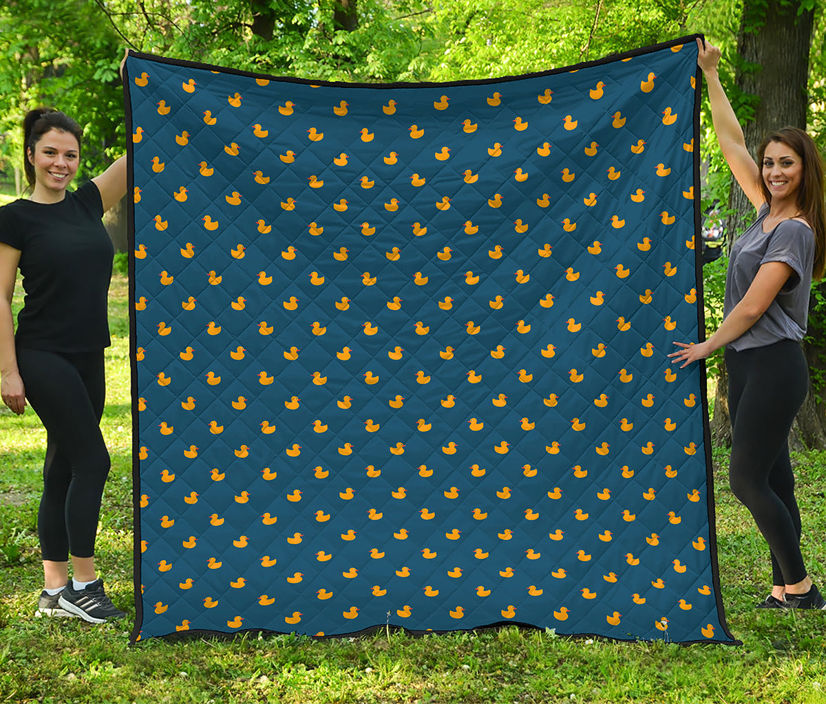 Yellow Duck Pattern Print Quilt