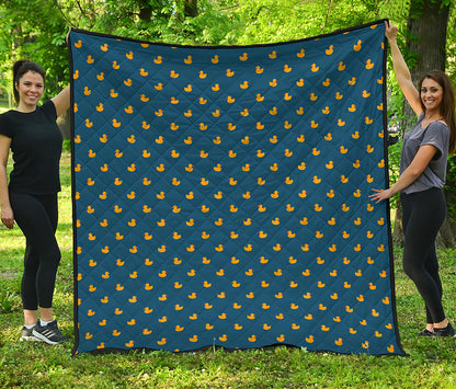 Yellow Duck Pattern Print Quilt