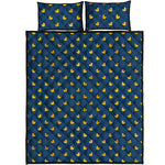 Yellow Duck Pattern Print Quilt Bed Set