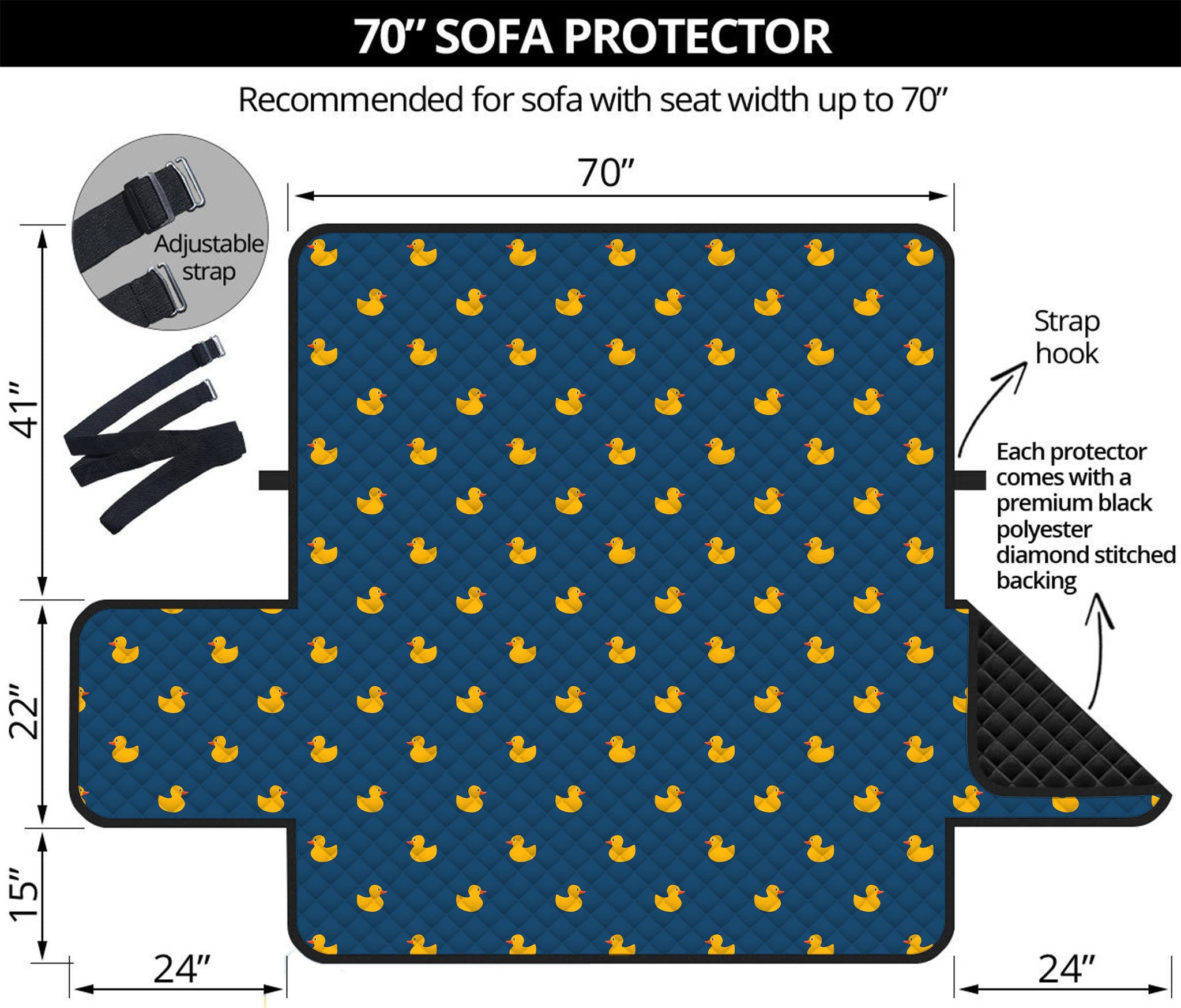 Yellow Duck Pattern Print Sofa Protector