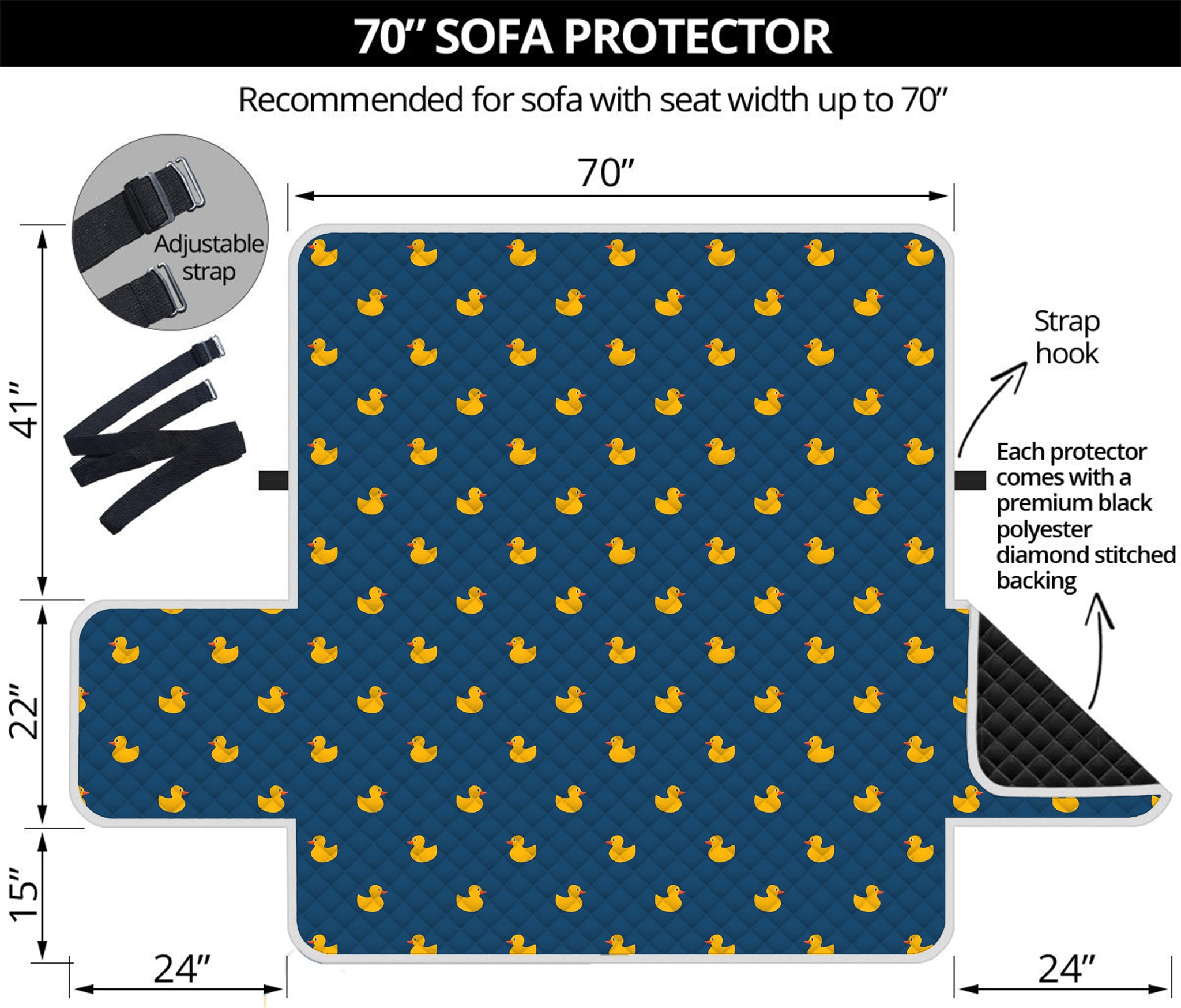 Yellow Duck Pattern Print Sofa Protector