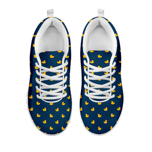 Yellow Duck Pattern Print White Sneakers