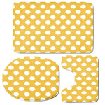 Yellow Eggs Pattern Print 3 Piece Bath Mat Set