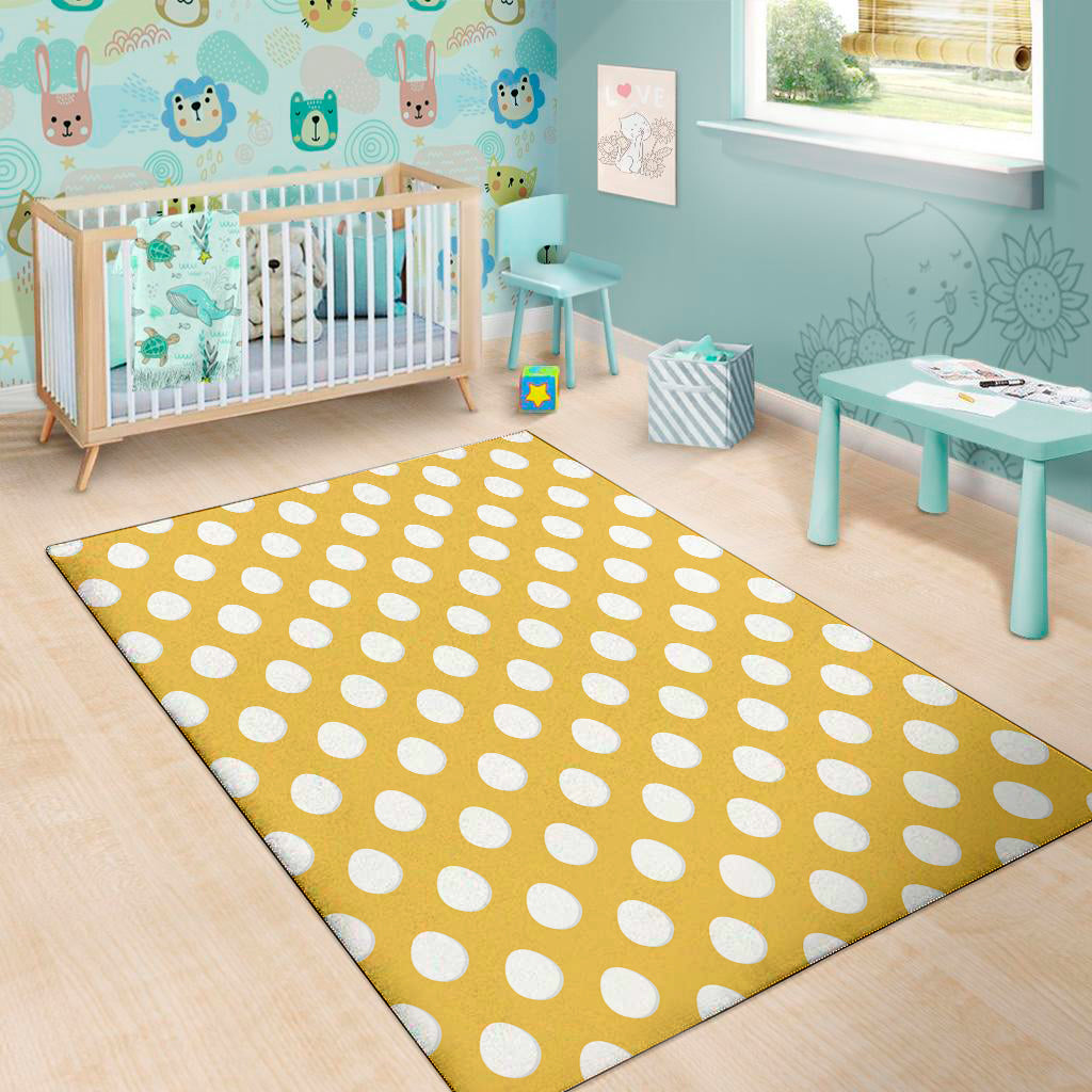Yellow Eggs Pattern Print Area Rug