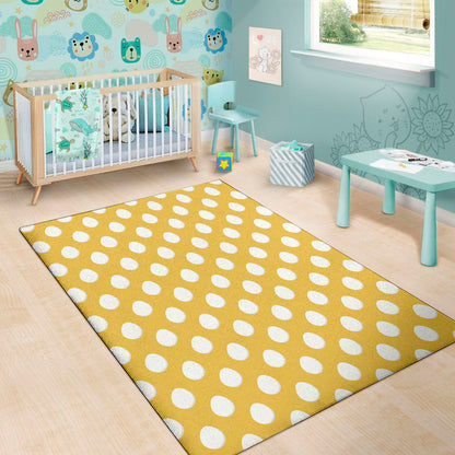 Yellow Eggs Pattern Print Area Rug
