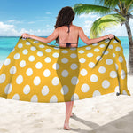 Yellow Eggs Pattern Print Beach Sarong Wrap