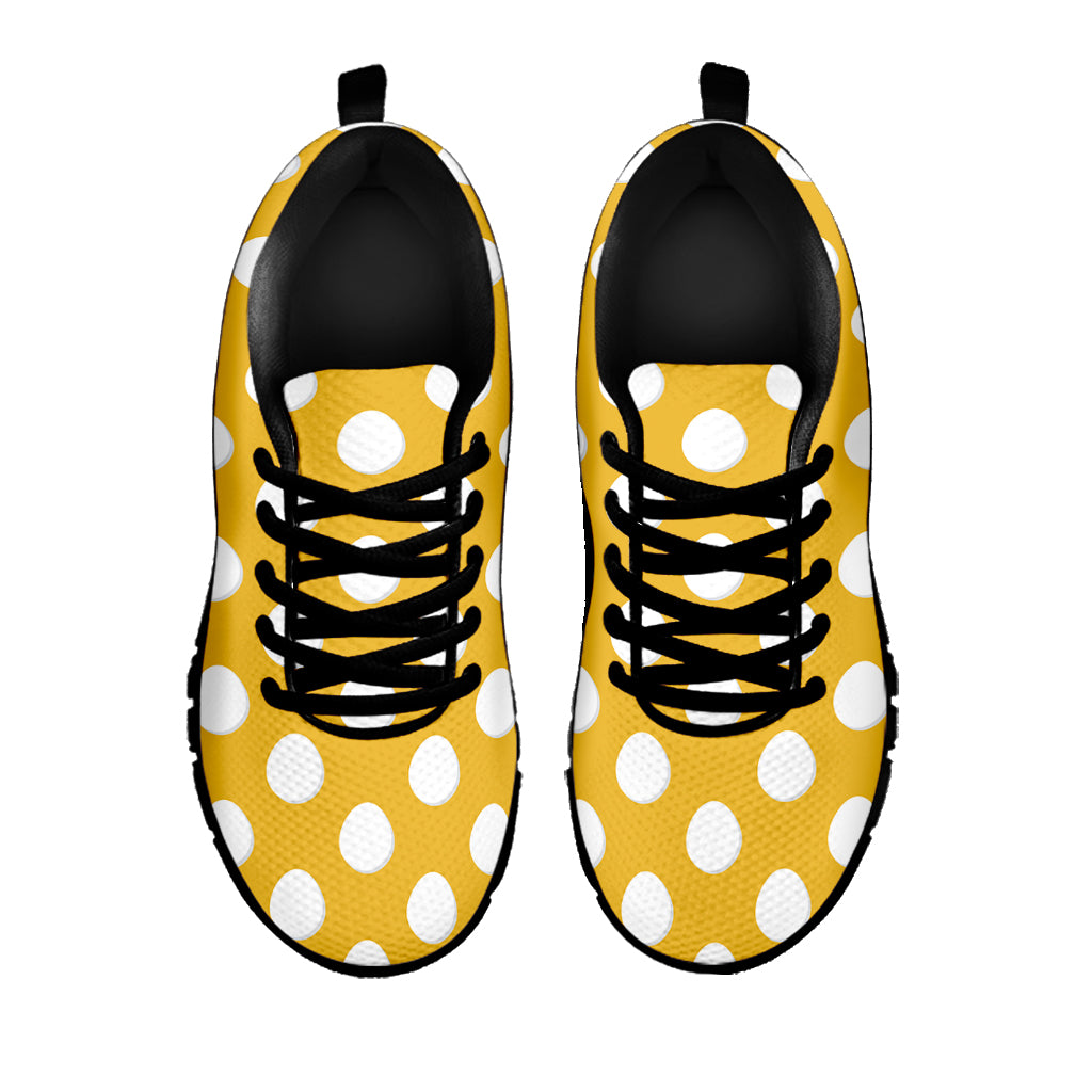 Yellow Eggs Pattern Print Black Sneakers