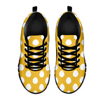 Yellow Eggs Pattern Print Black Sneakers