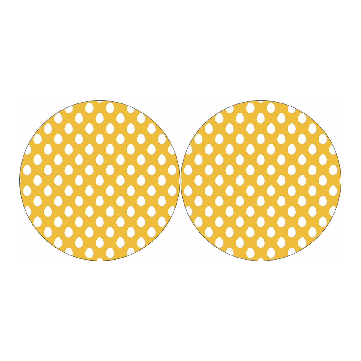 Yellow Eggs Pattern Print Car Coasters
