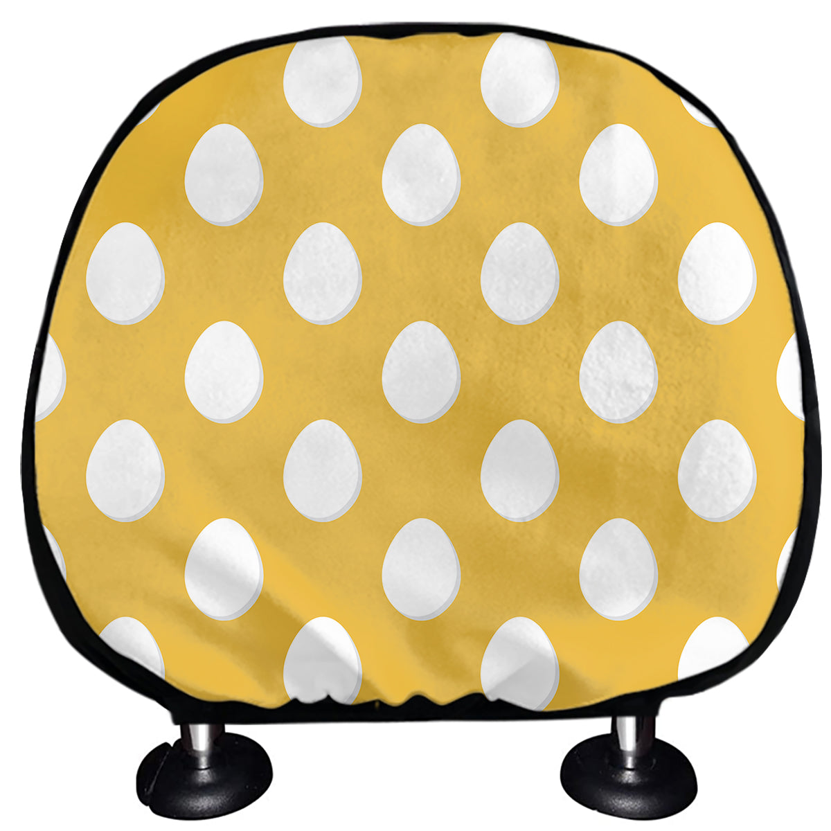 Yellow Eggs Pattern Print Car Headrest Covers