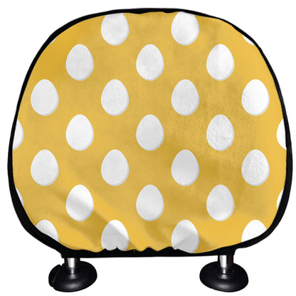 Yellow Eggs Pattern Print Car Headrest Covers