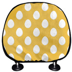 Yellow Eggs Pattern Print Car Headrest Covers