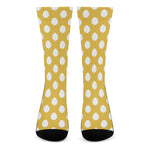 Yellow Eggs Pattern Print Crew Socks