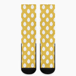 Yellow Eggs Pattern Print Crew Socks