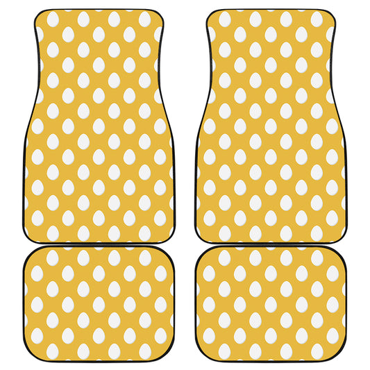 Yellow Eggs Pattern Print Front and Back Car Floor Mats