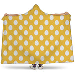Yellow Eggs Pattern Print Hooded Blanket
