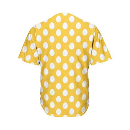 Yellow Eggs Pattern Print Men's Baseball Jersey