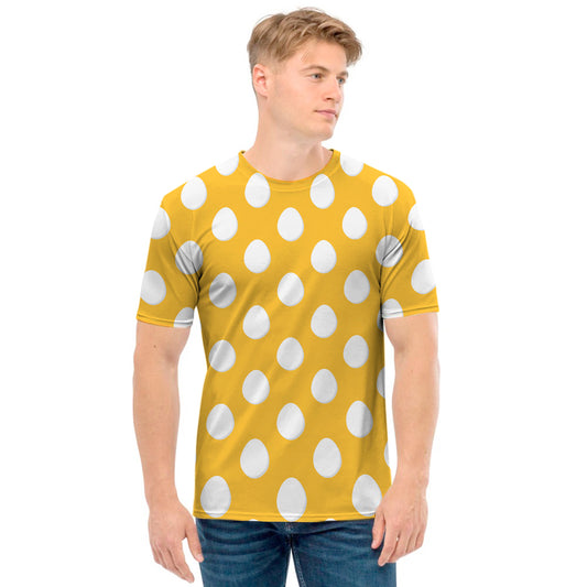 Yellow Eggs Pattern Print Men's T-Shirt
