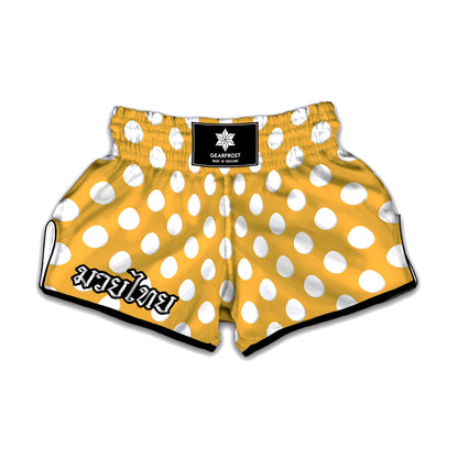 Yellow Eggs Pattern Print Muay Thai Boxing Shorts