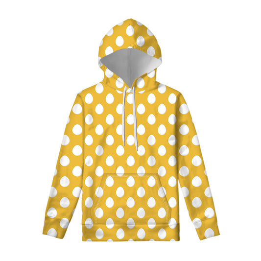 Yellow Eggs Pattern Print Pullover Hoodie