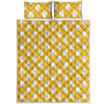 Yellow Eggs Pattern Print Quilt Bed Set