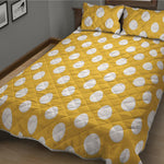 Yellow Eggs Pattern Print Quilt Bed Set
