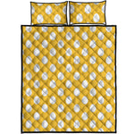 Yellow Eggs Pattern Print Quilt Bed Set