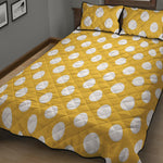 Yellow Eggs Pattern Print Quilt Bed Set