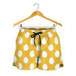 Yellow Eggs Pattern Print Women's Shorts