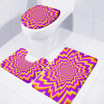 Yellow Expansion Moving Optical Illusion 3 Piece Bath Mat Set