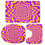 Yellow Expansion Moving Optical Illusion 3 Piece Bath Mat Set