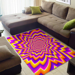 Yellow Expansion Moving Optical Illusion Area Rug GearFrost