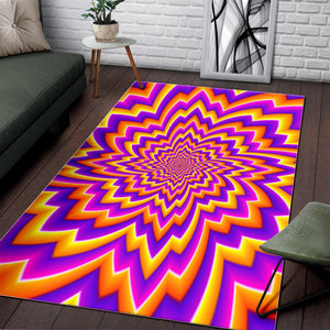 Yellow Expansion Moving Optical Illusion Area Rug GearFrost