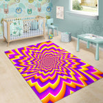 Yellow Expansion Moving Optical Illusion Area Rug GearFrost