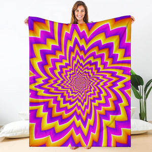 Yellow Expansion Moving Optical Illusion Blanket