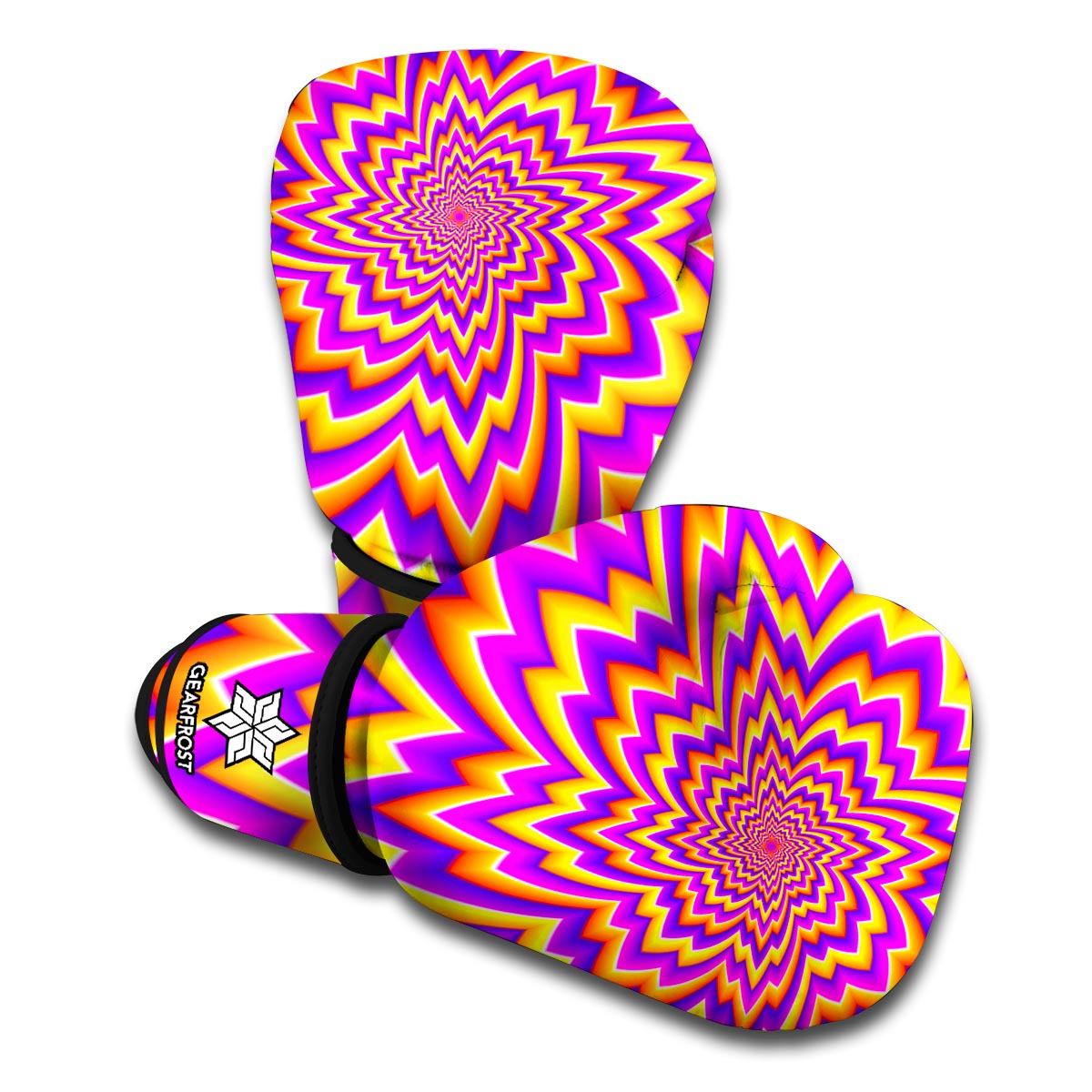 Yellow Expansion Moving Optical Illusion Boxing Gloves