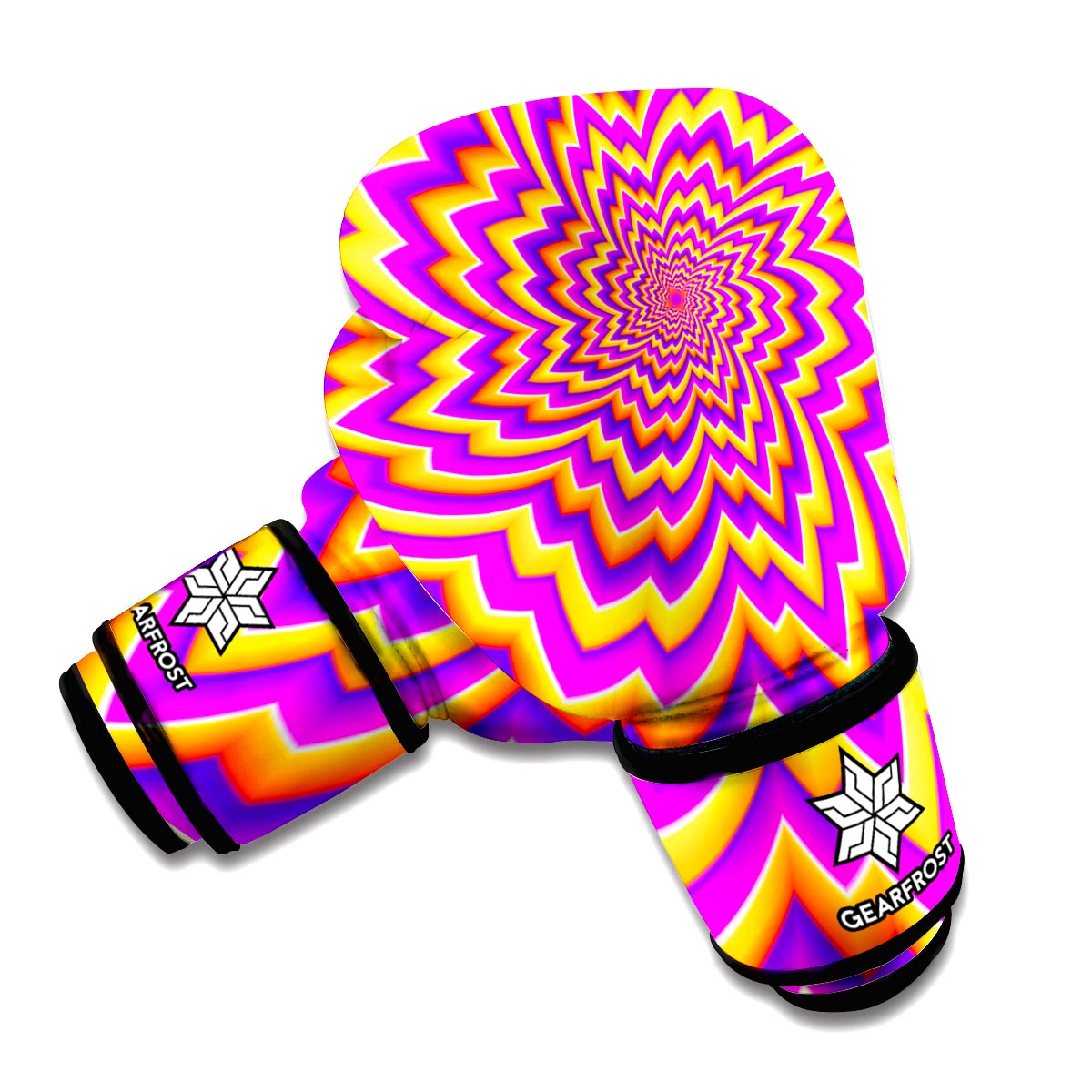 Yellow Expansion Moving Optical Illusion Boxing Gloves