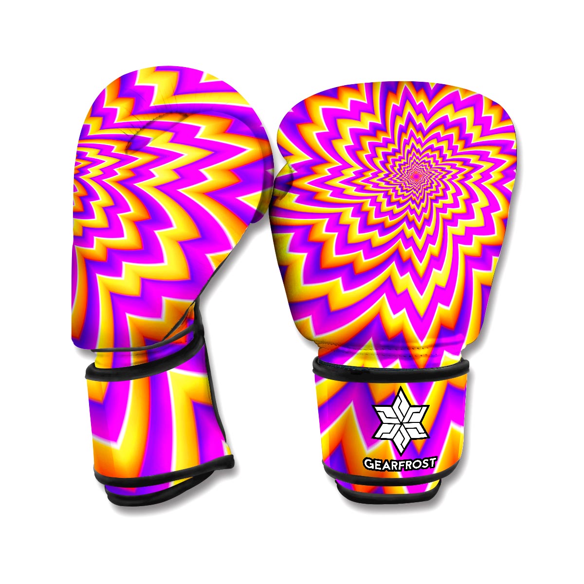 Yellow Expansion Moving Optical Illusion Boxing Gloves