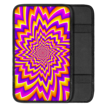 Yellow Expansion Moving Optical Illusion Car Center Console Cover