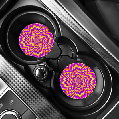 Yellow Expansion Moving Optical Illusion Car Coasters